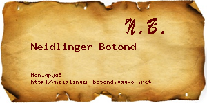 Neidlinger Botond névjegykártya
